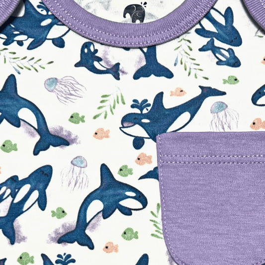 Kolorful Organic Pima Cotton Babies' Short Set- Orca
