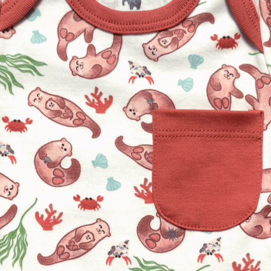 Kolorful Organic Pima Cotton Babies' Bodysuit and Shorts Set- Otter