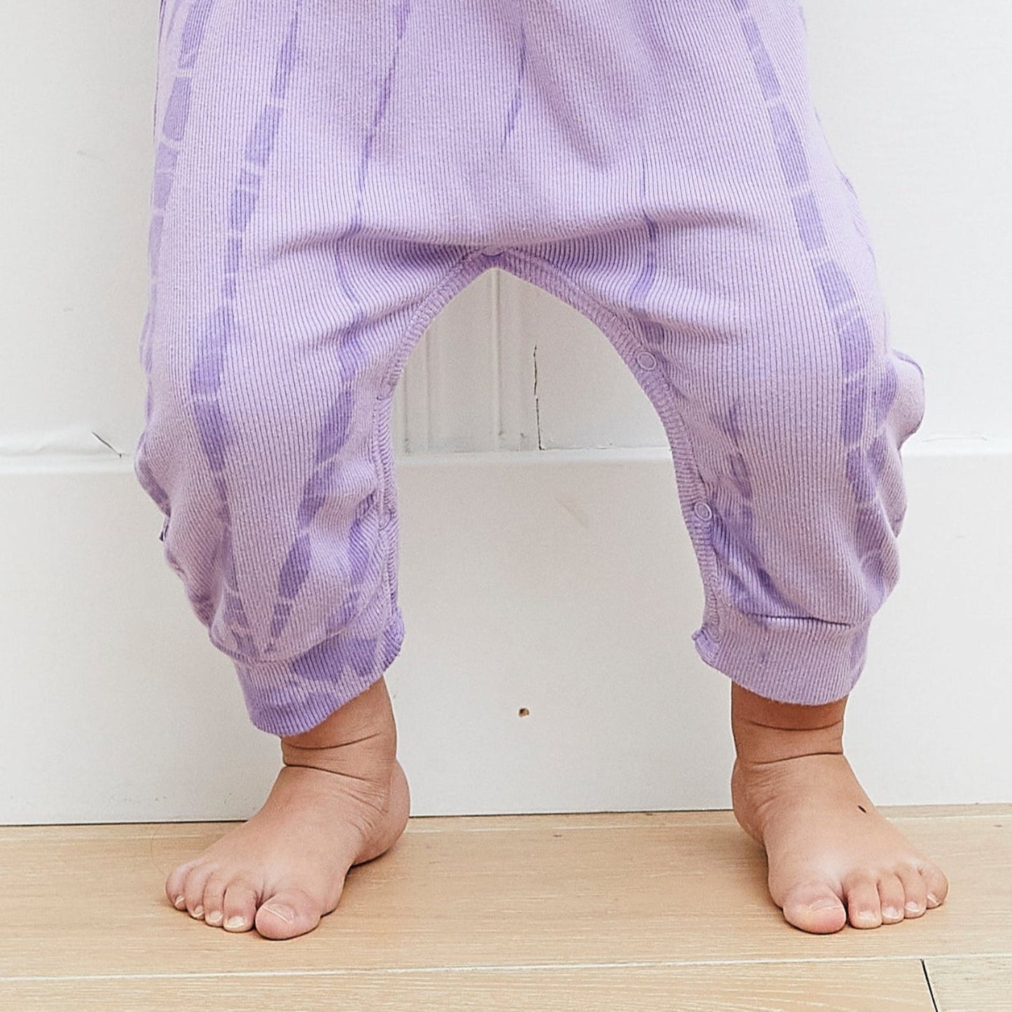 PAIGELAUREN Tie Dye Henley Romper | Soft Rib, Made in LA