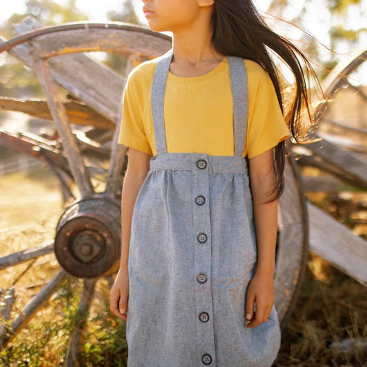 Organic Cotton 2-in-1 Kids Pinafore Skirt | Jackalo