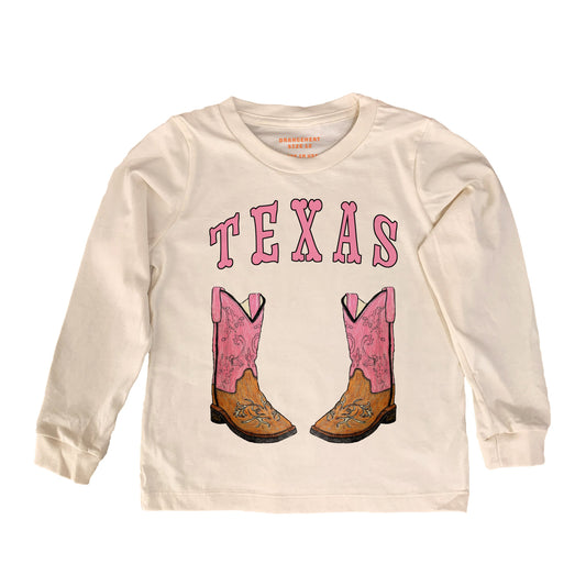 Orangeheat Organic Short/Long-Sleeved Kids' T-Shirt- Pink Texas Boots