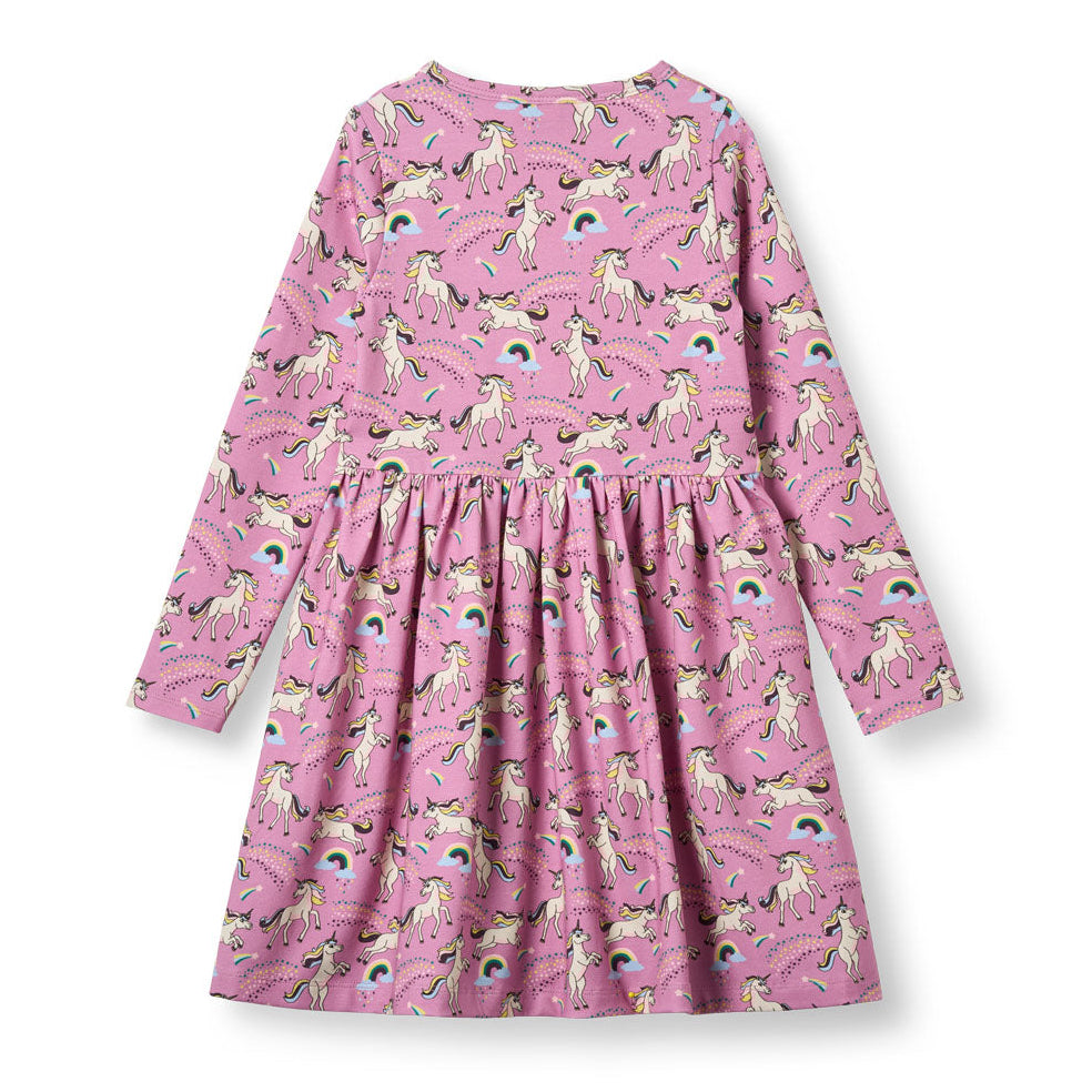 Smafolk Organic Cotton Long Sleeve Dress - Unicorns