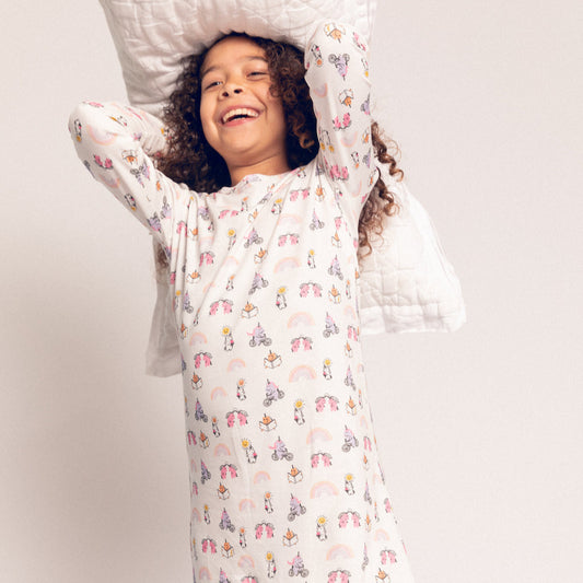 DoDo Banana Organic Pima Cotton Girls' Nightgown- Unicorn