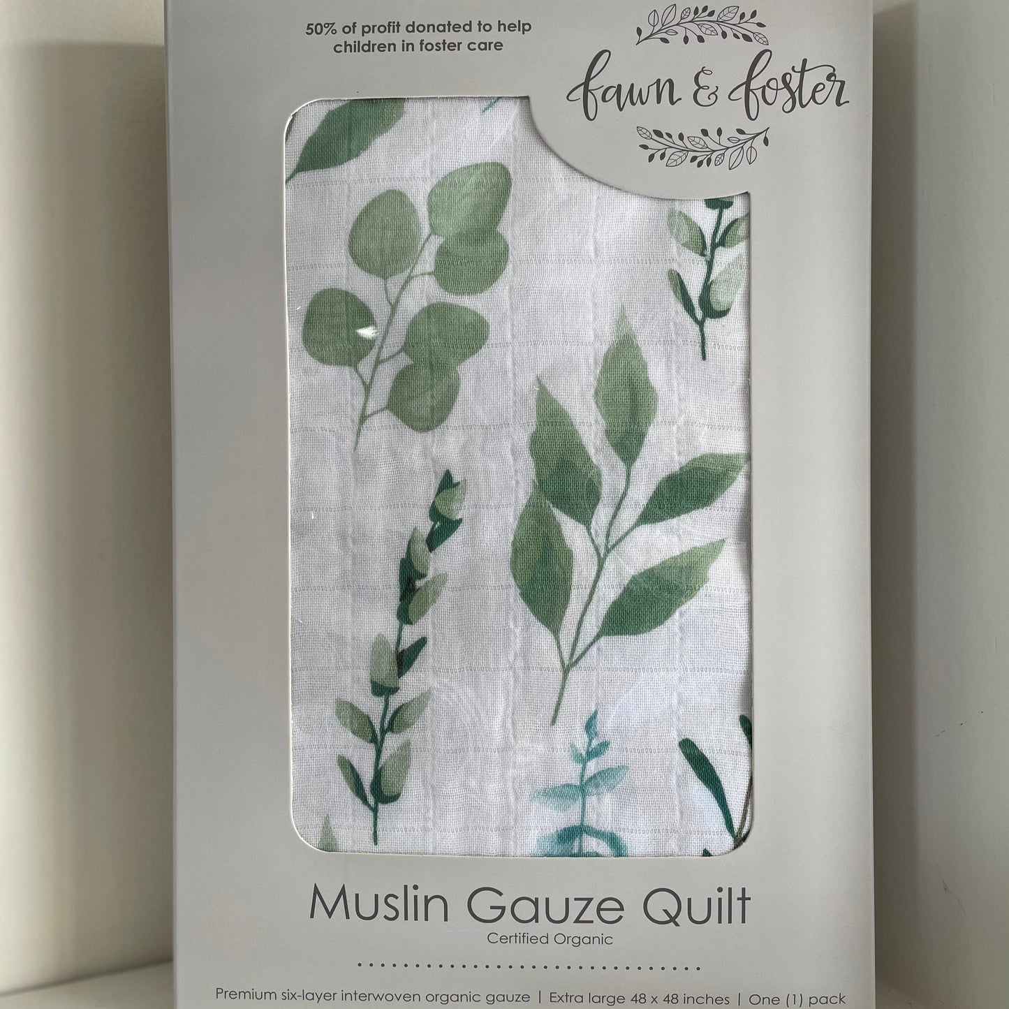 Fawn & Foster organic Muslin gauze quilt- sage*