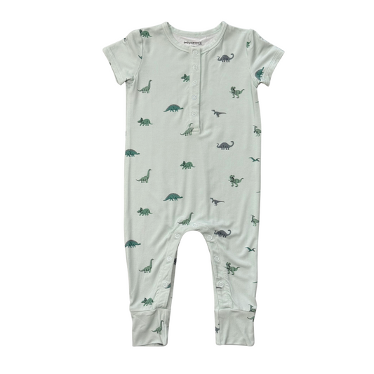 Baby Bamboo Viscose Short Sleeve Henley Romper | babysprouts