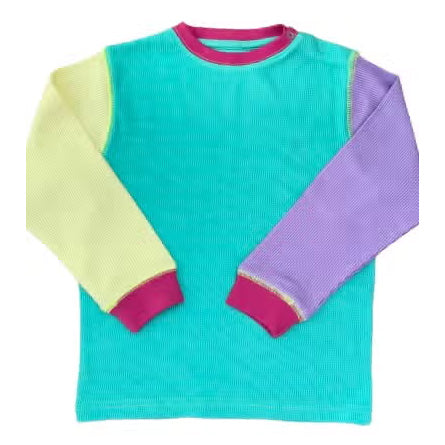 Slugs & Snails organic Waffle top & pants set- 90's neon, top