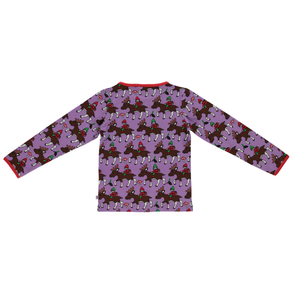 Smafolk organic Reindeer t-shirt, viola, back