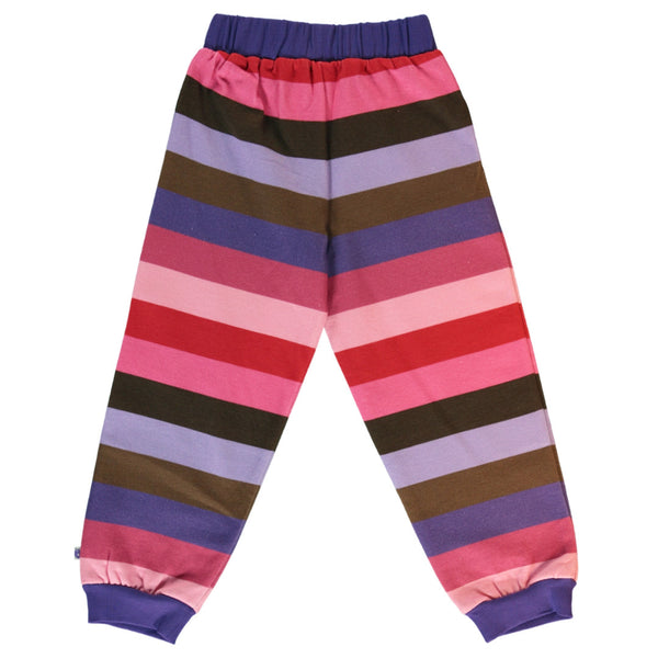 Smafolk organic Sweatpants- purple heart striped, back