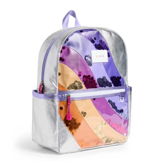 Kane backpack- sequin wave, metallic