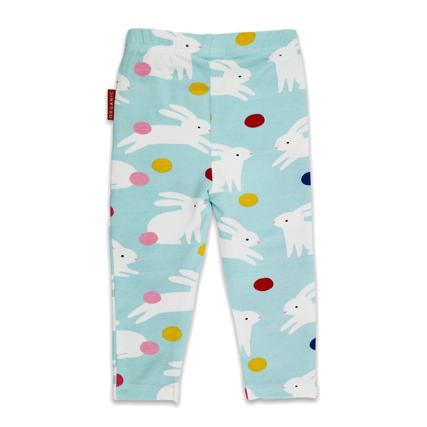 Organic Cotton Girls Leggings - Bunny Hop Print | Toby Tiger