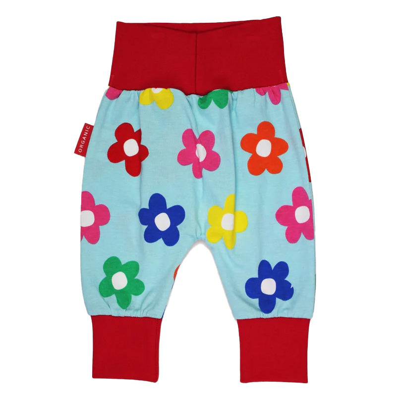 Toby Tiger organic Print pants- rainbow bloom, back