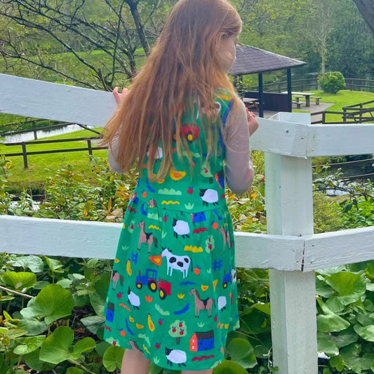 Toby Tiger Organic Sleeveless dress- farmyard
