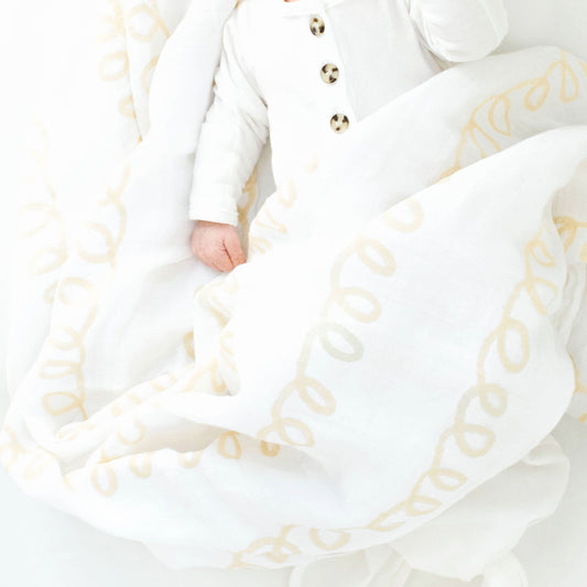 Fawn & Foster organic Muslin gauze swaddle blanket- haven