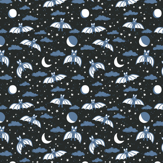 Winter Water Factory organic Long sleeve tee- blue & black bats