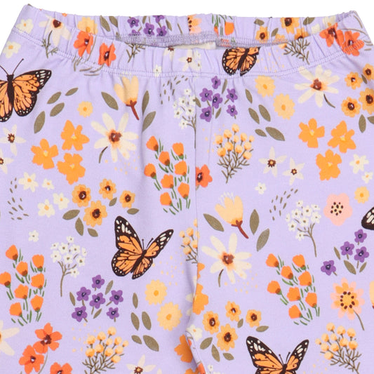 Walkiddy organic Leggings- flowers & butterflies, closeup