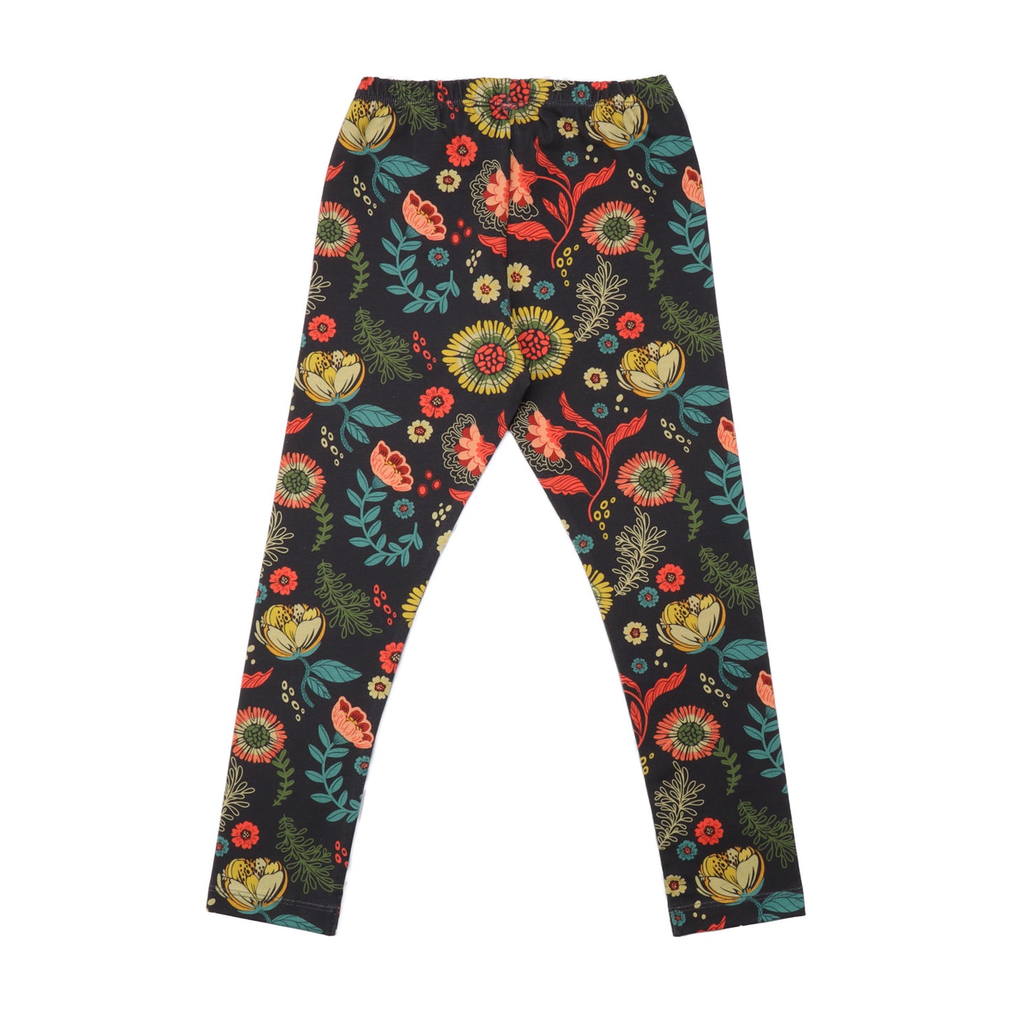 Walkiddy organic Leggings- cheerful flowers, back