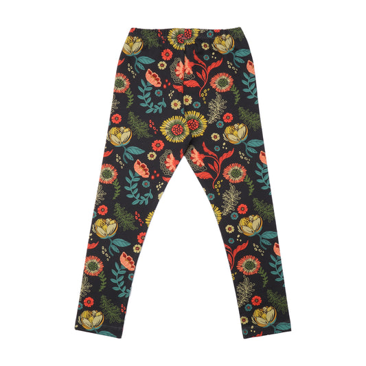 Walkiddy organic Leggings- cheerful flowers, back