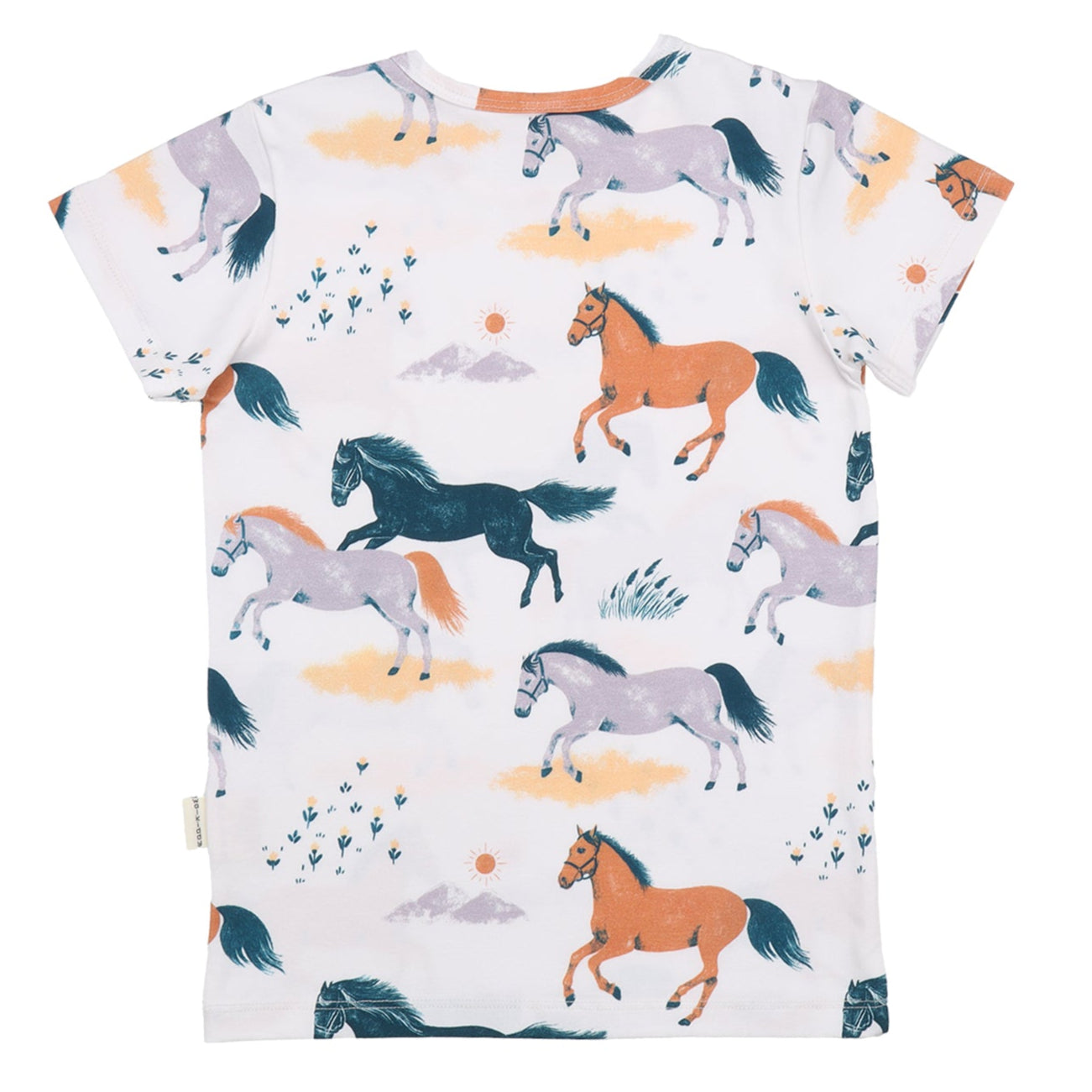 Walkiddy organic Short sleeve shirt- happy horses, back