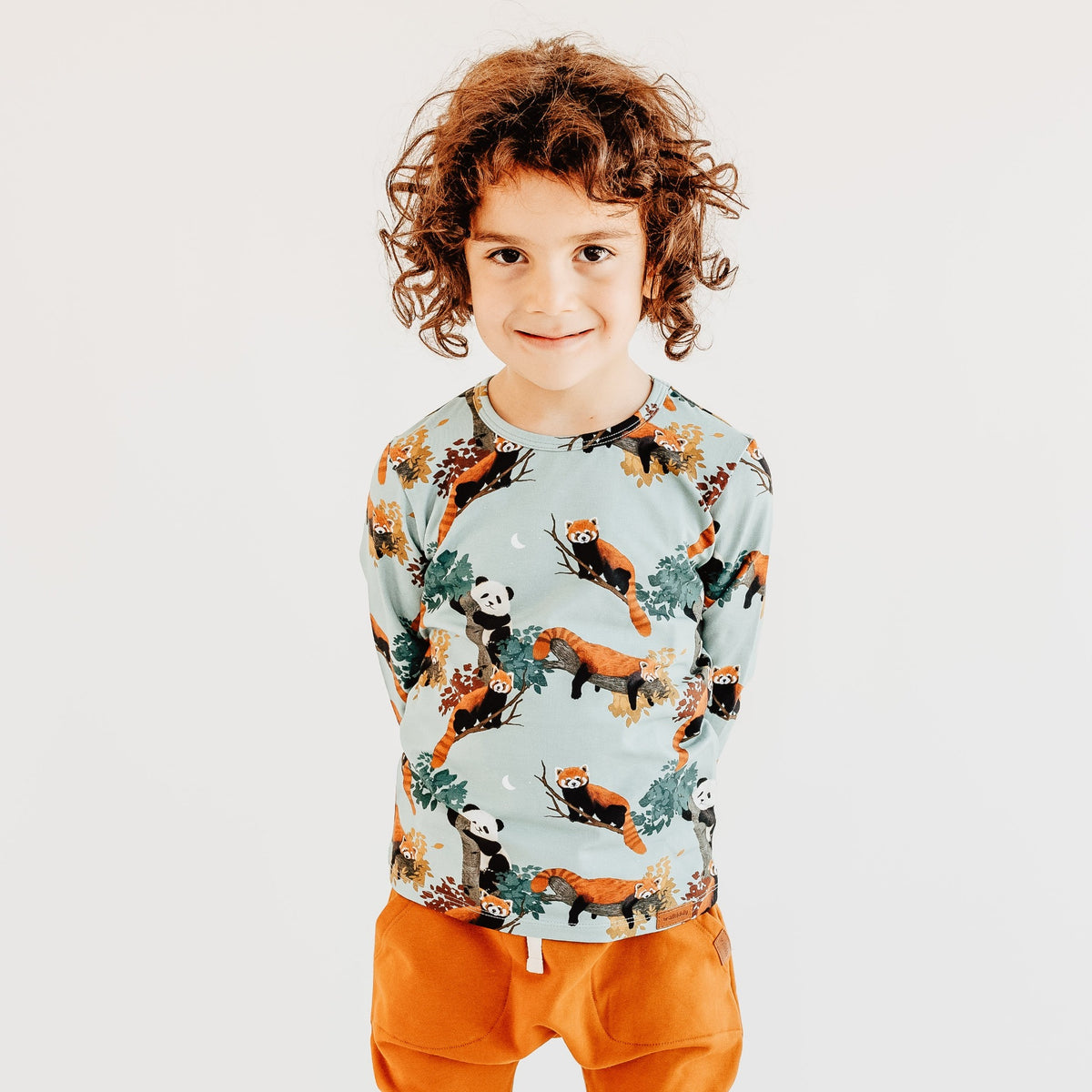 Walkiddy Organic Long Sleeve Shirt Panda Friends The Green Crib & Kid
