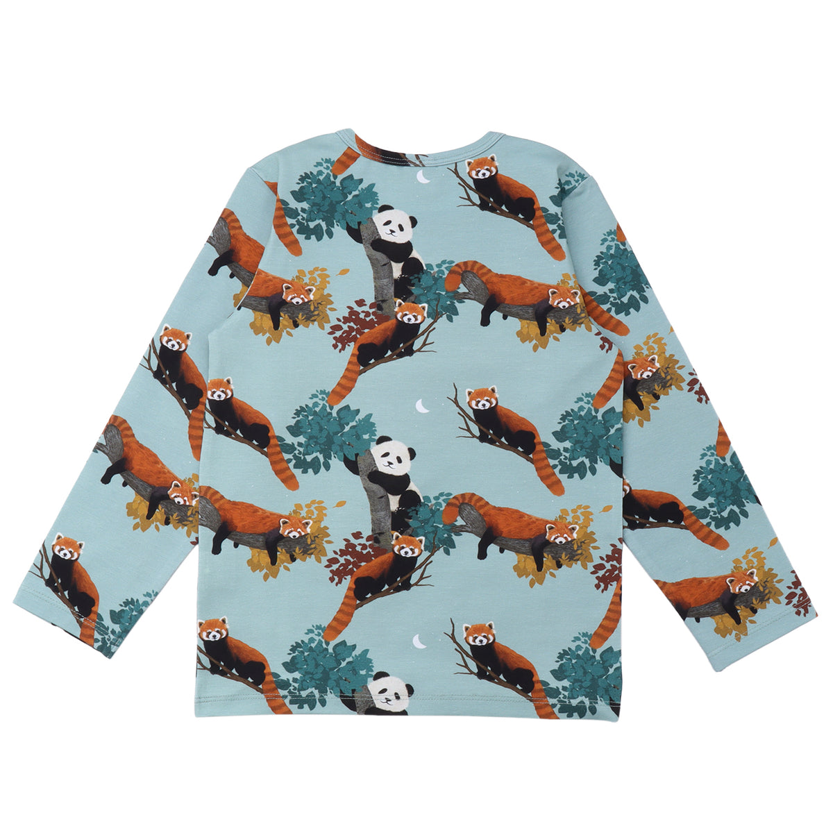 Walkiddy Organic Long Kid & Crib Friends The Shirt- – Panda Sleeve Green