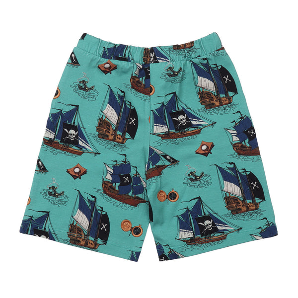 Walkiddy organic Shorts- pirate ships, back