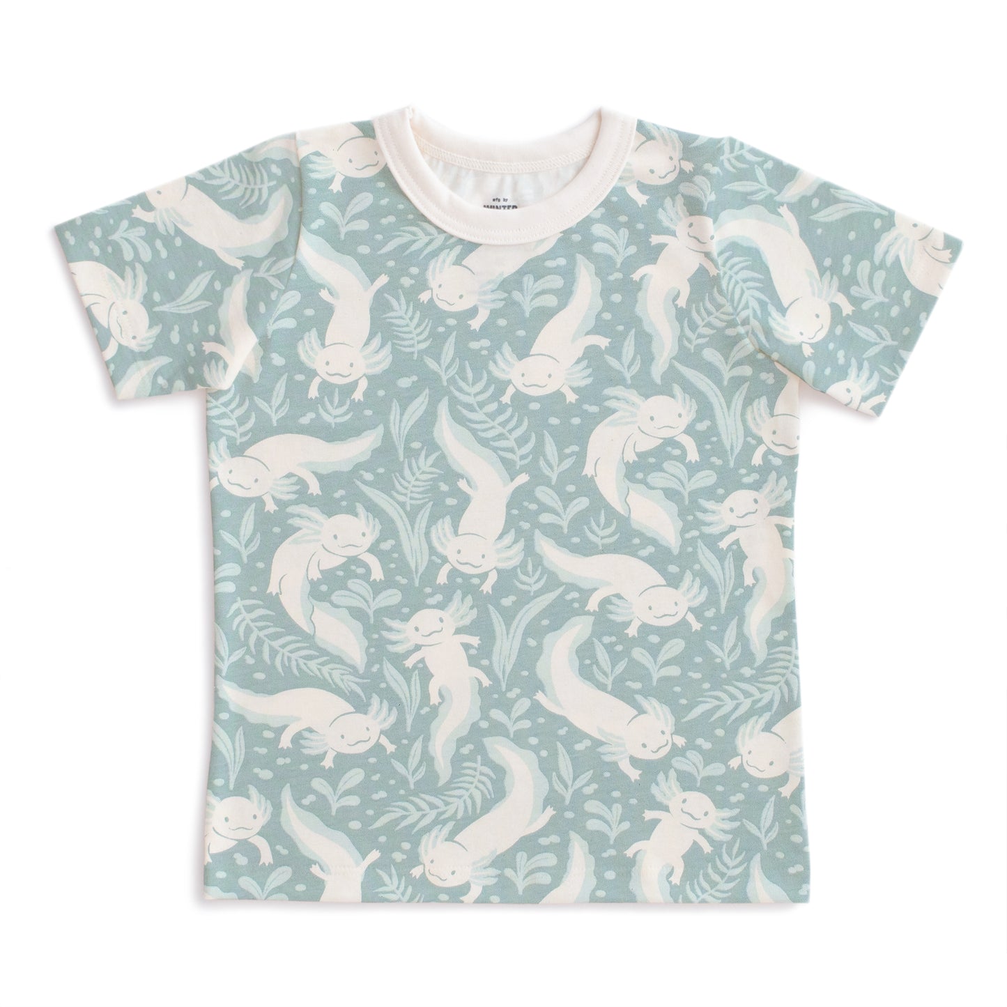 Winter Water Factory organic Short sleeve t-shirt- surf blue axolotls