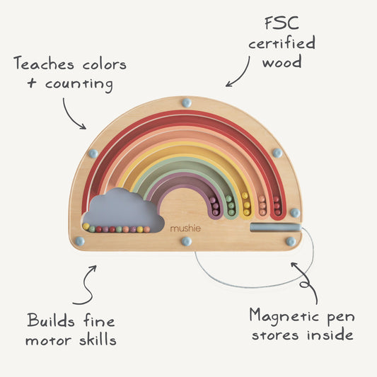 Wooden Magnetic Rainbow Maze | Mushie