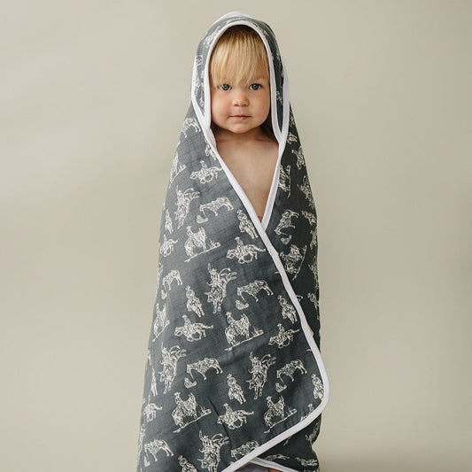 Mebie Baby Muslin Hooded Towel- Wild West