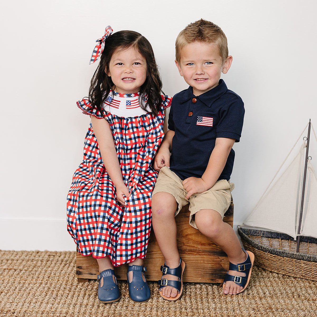 Cotton Navy Flag Polo Shirt