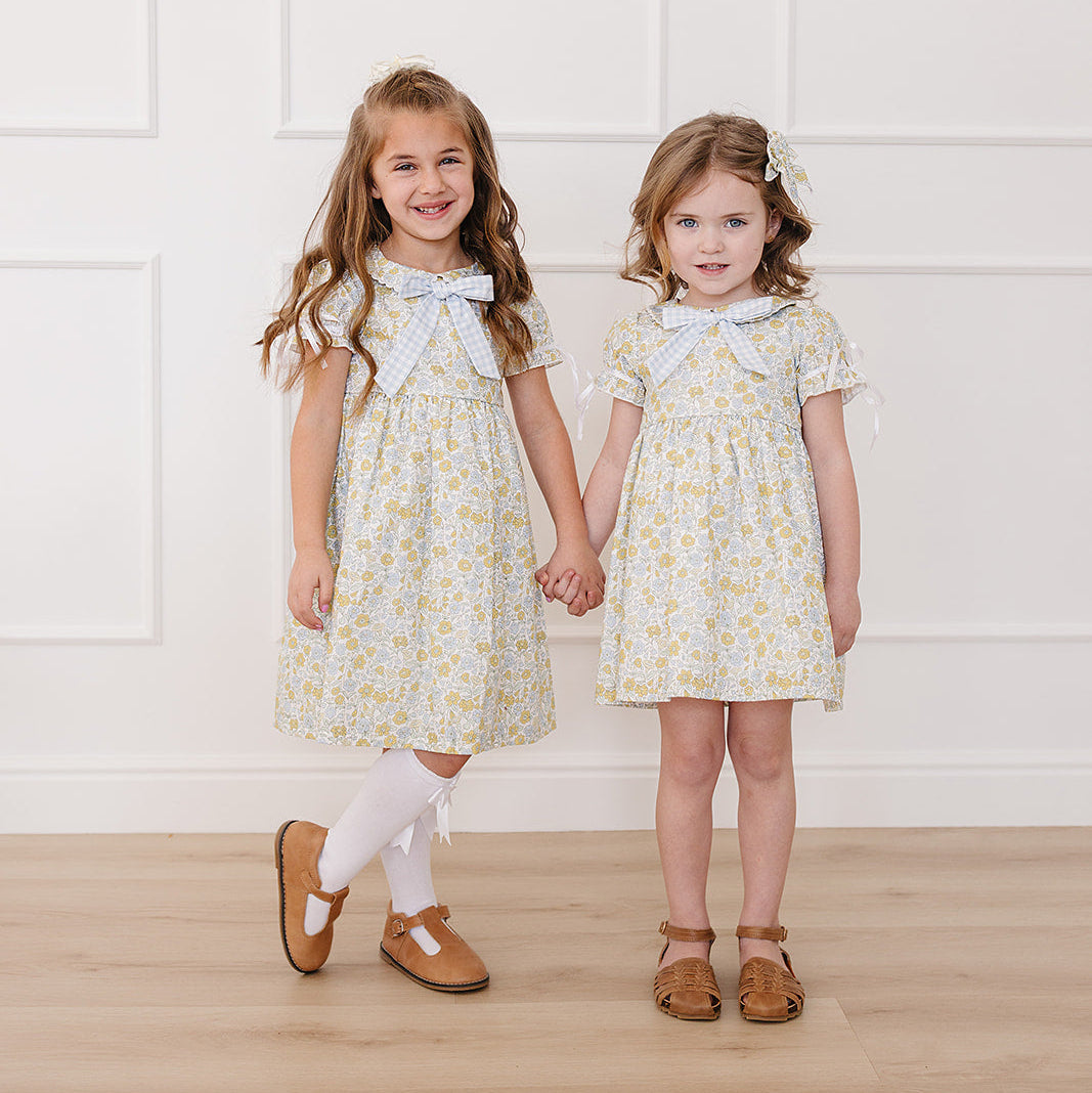 Sunny Floral Dress with Peter Pan Collar - Easter Dress