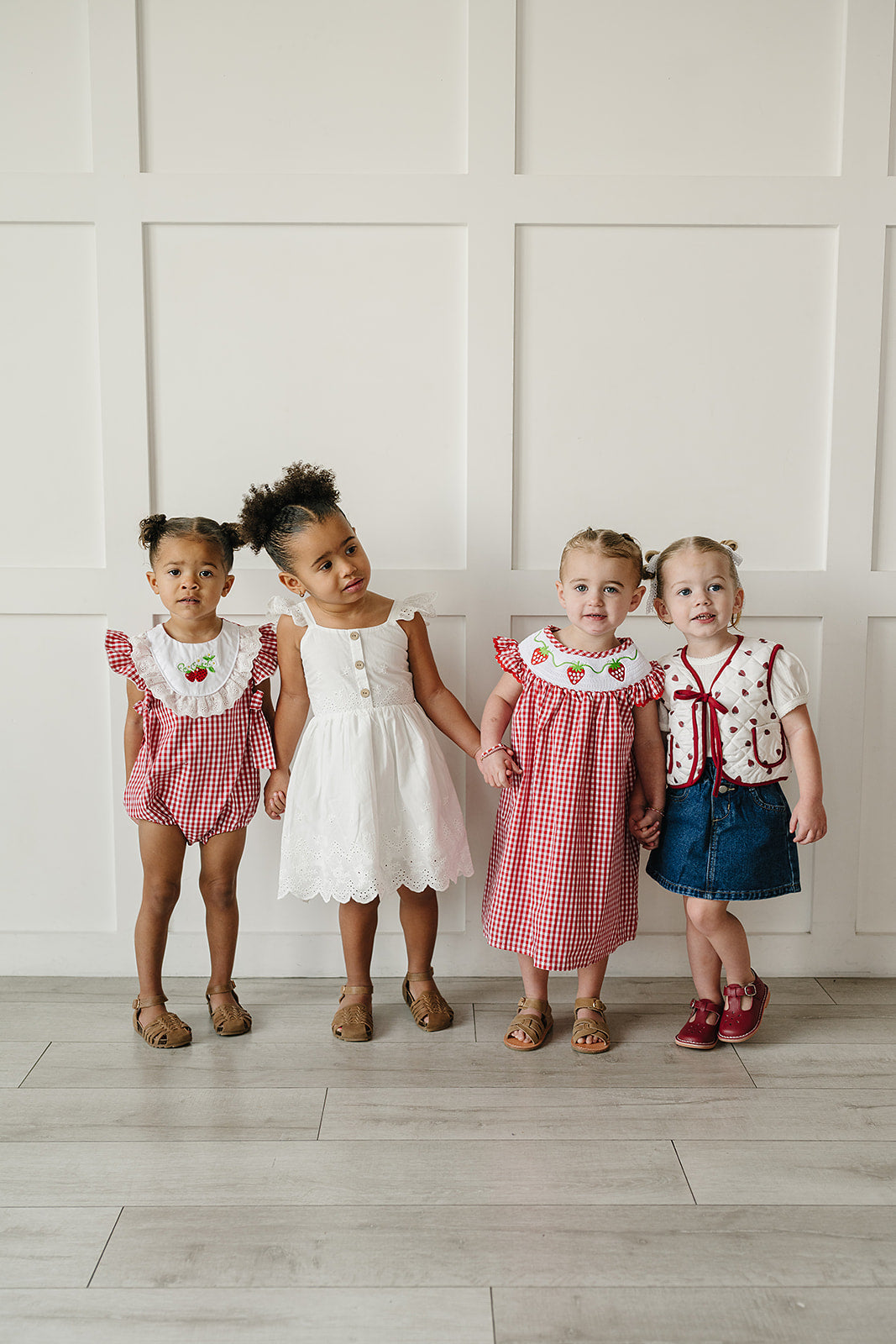 Cotton Gingham Strawberry Bubble Romper