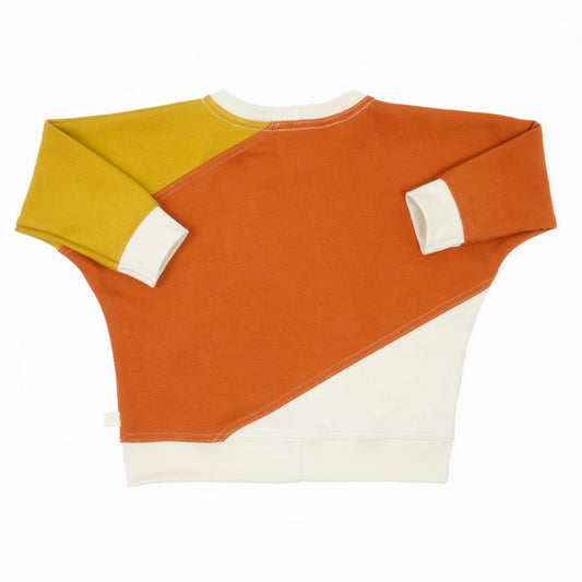 Peace House Studio Organic Diagonal colorblock sweatshirt- baby, various colors*