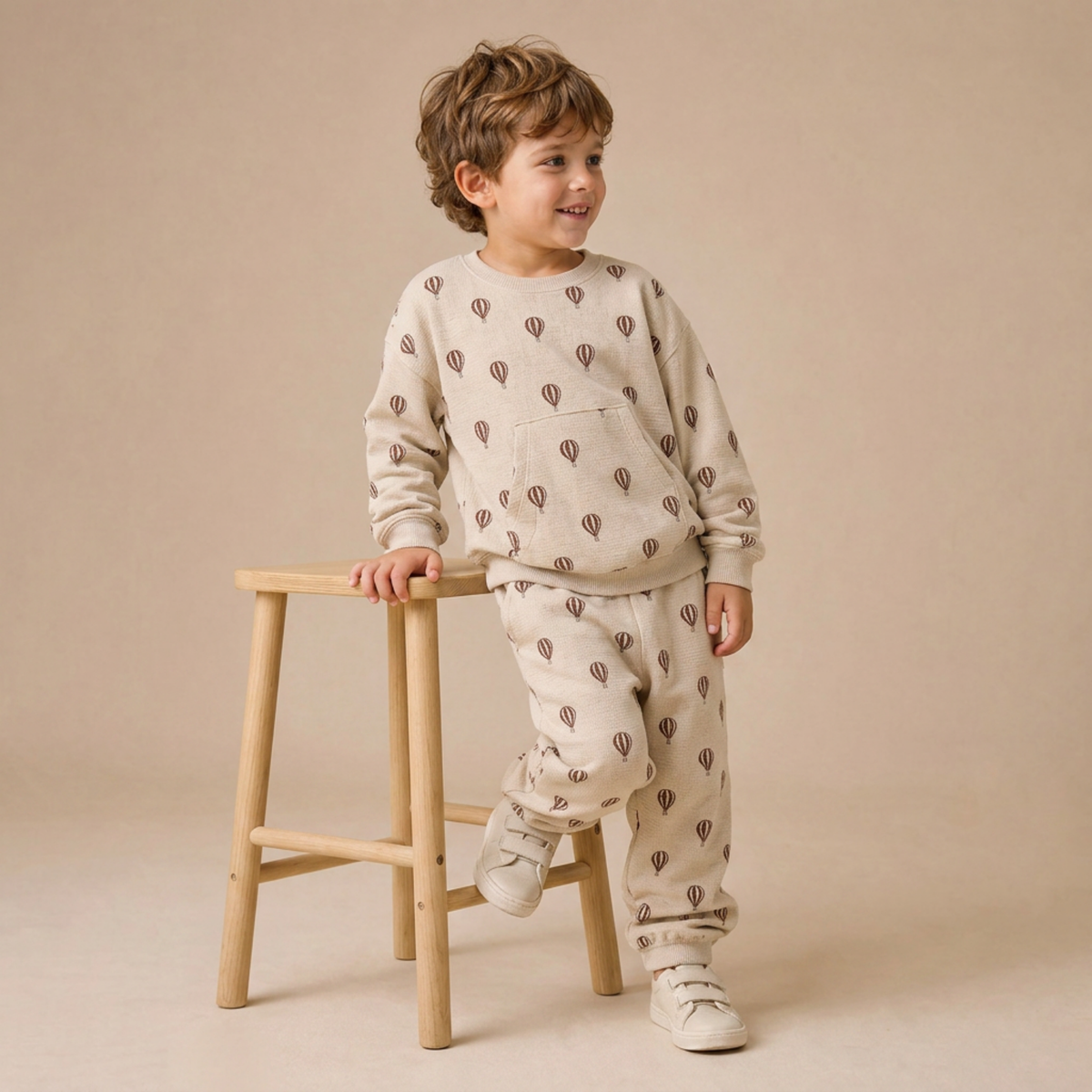 Organic Cotton Tee & Pant Slouch Set - Ballon Voyage
