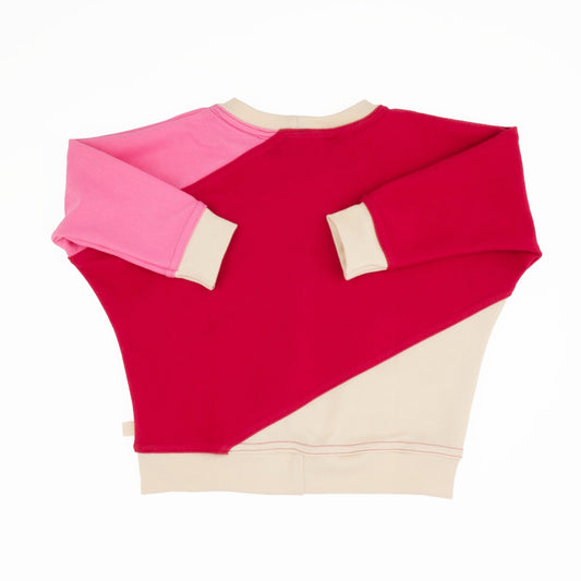 Peace House Studio organic Diagonal colorblock sweatshirt- big kid, various colors*