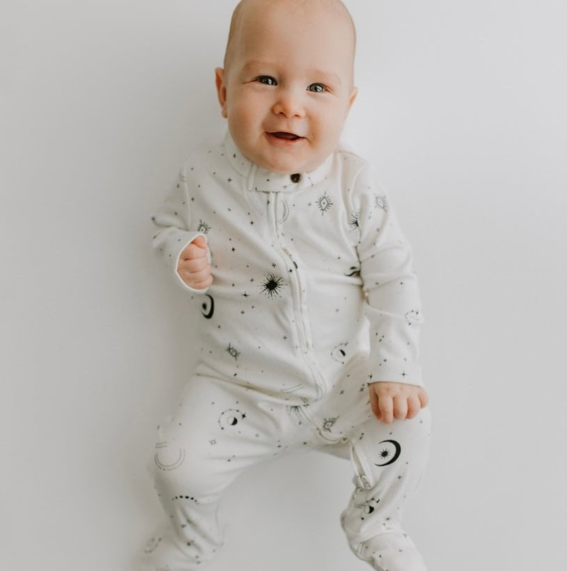 Celestial Organic Cotton Baby Footie - Finn + Emma