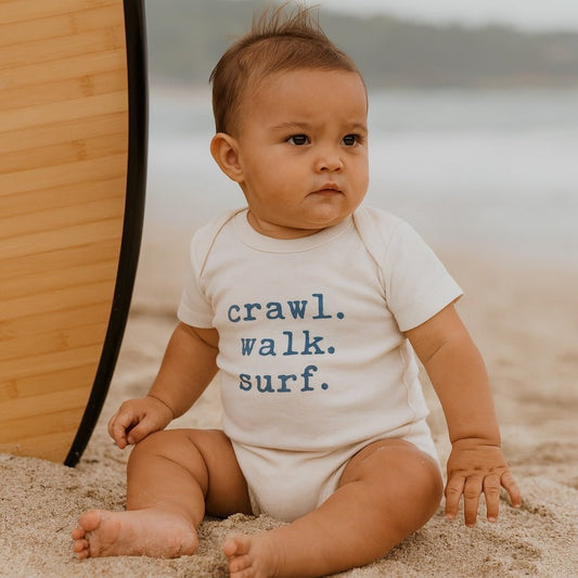 Crawl Walk Surf Organic Cotton Baby Bodysuit - Finn + Emma