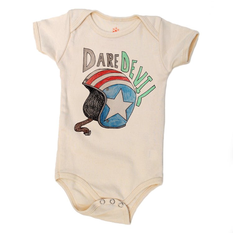 Orangeheat Organic Babies' Short-Sleeved Bodysuit- Dare Devil