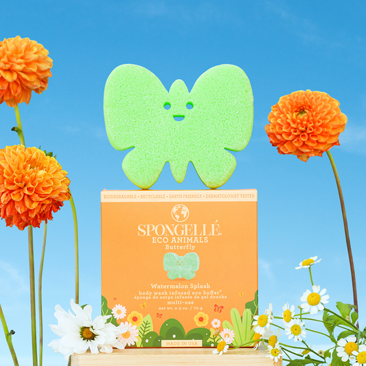 Butterfly Eco Body Wash Buffer - Biodegradable Kids Bath Sponge | Spongellé