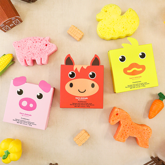 Body Wash Buffer 3-Pack - Farm Animals