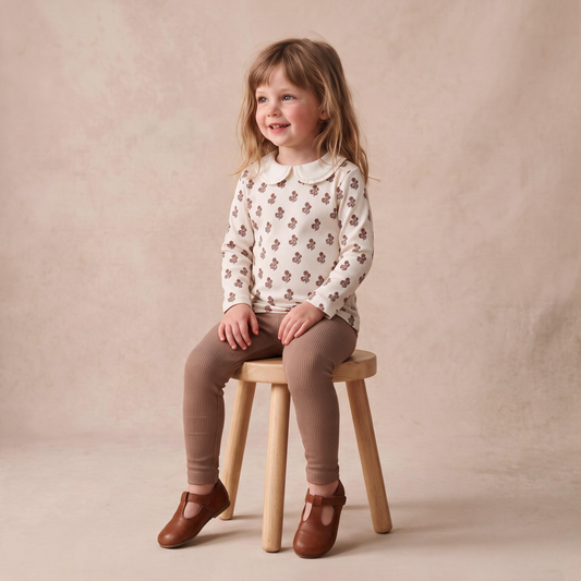 Organic Cotton Ruffle Collar Top & Legging Set - Loom