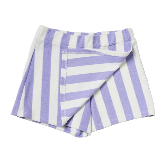 Organic Cotton Purple Striped Terry Skort