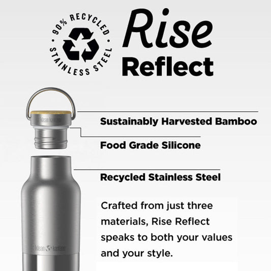12oz Recycled Stainless Steel Insulated Water Bottle with Bamboo Cap