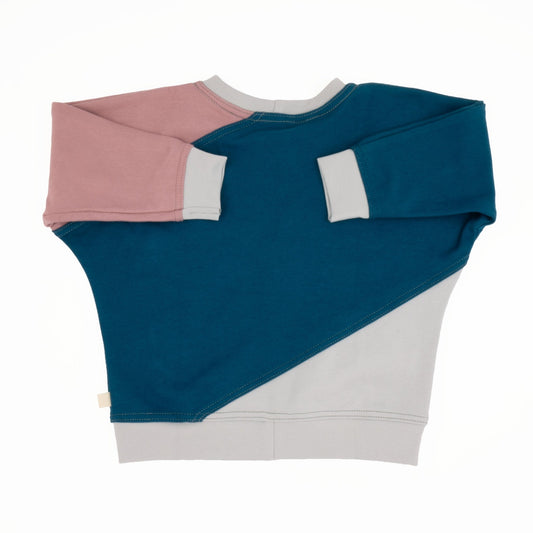 Diagonal colorblock sweatshirt- toddler, various colors*