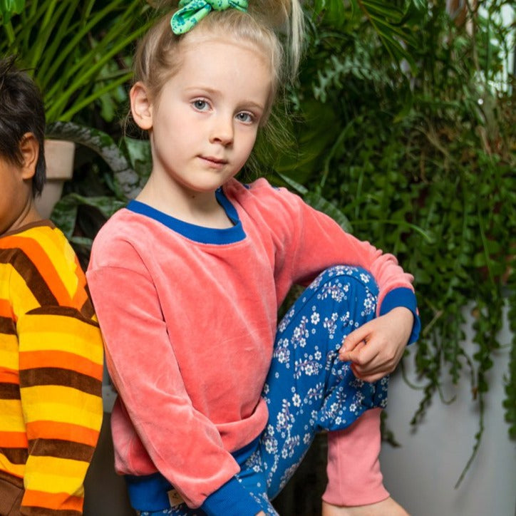 Girl wearing Alba of Denmark Strawberry Ice I Love You Sweatshirt