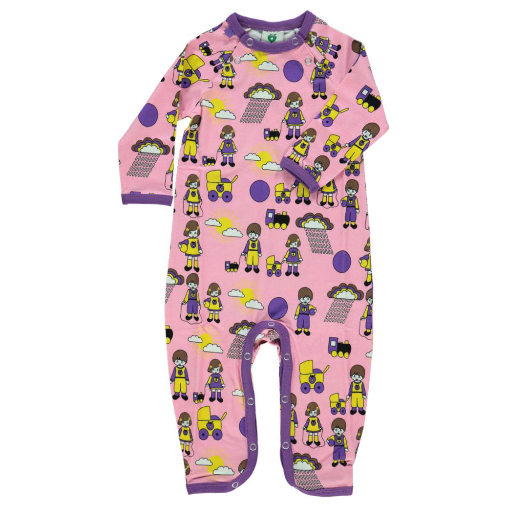 Småfolk Sea Pink Kids Print Playsuit The Green Crib & Kid