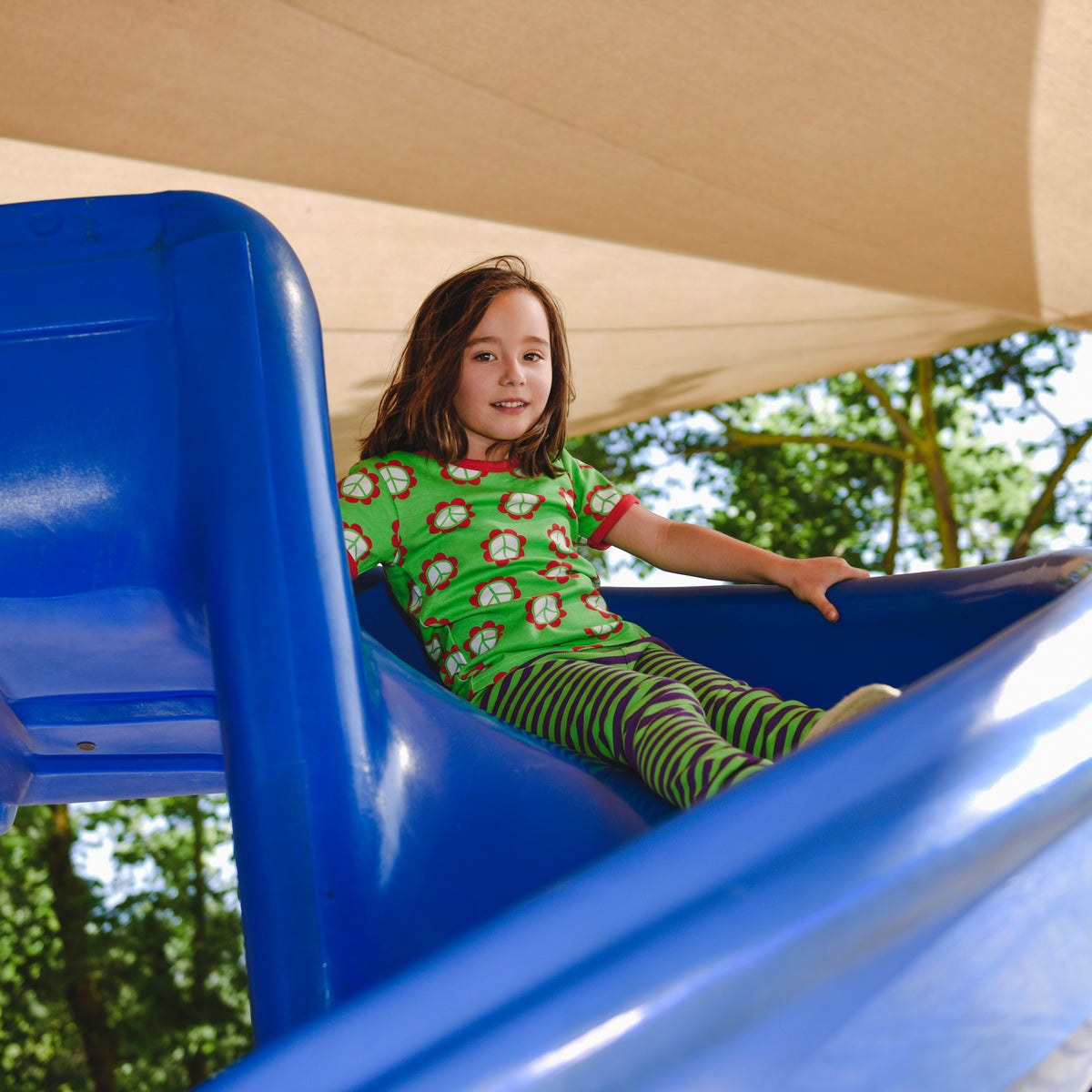 Moromini Organic Short Sleeve Tshirt Peace Flower The Green Crib & Kid