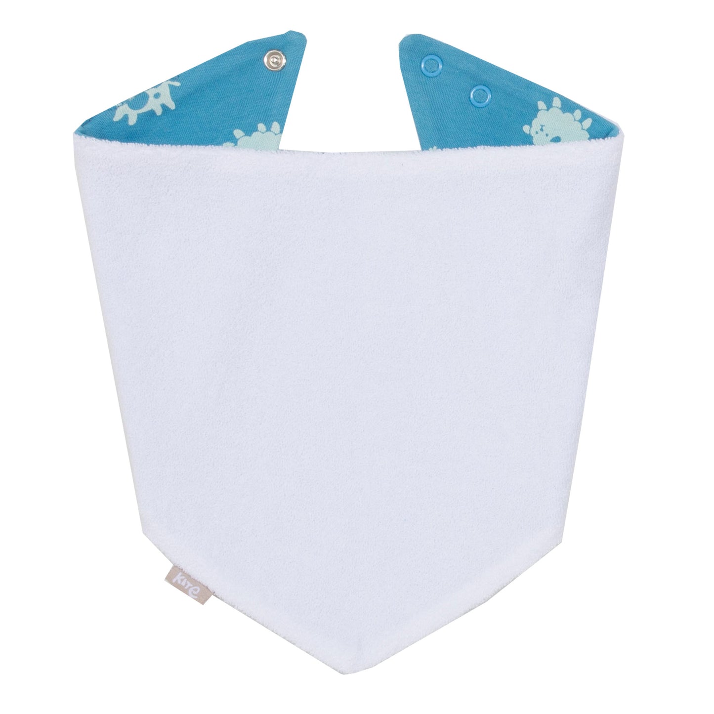 Kite blue polka farm bib, back