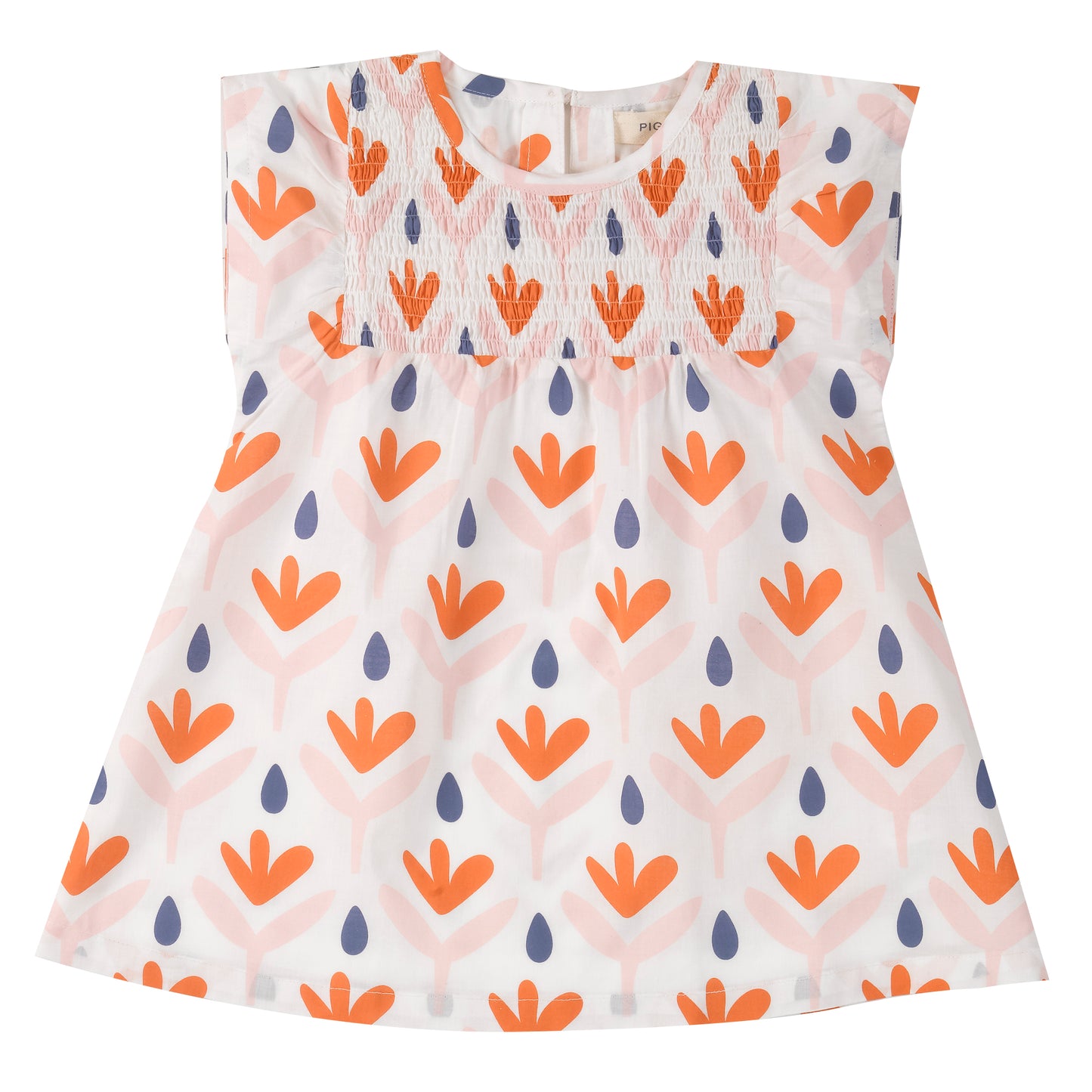 Pigeon Organics Sleeveless smock top & head scarf- orange floral