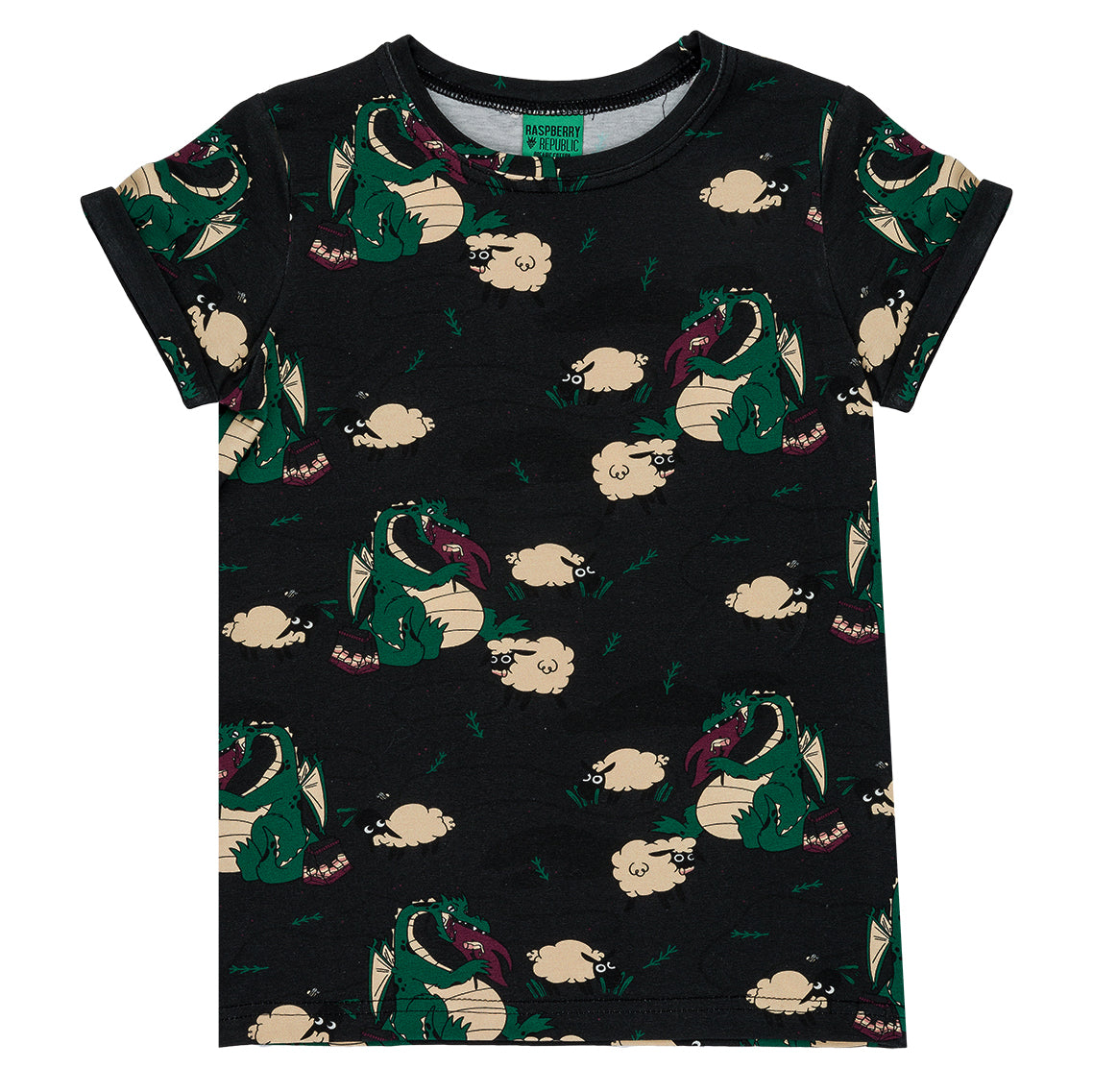Raspberry Republic short sleeve t-shirt, veggie dragon