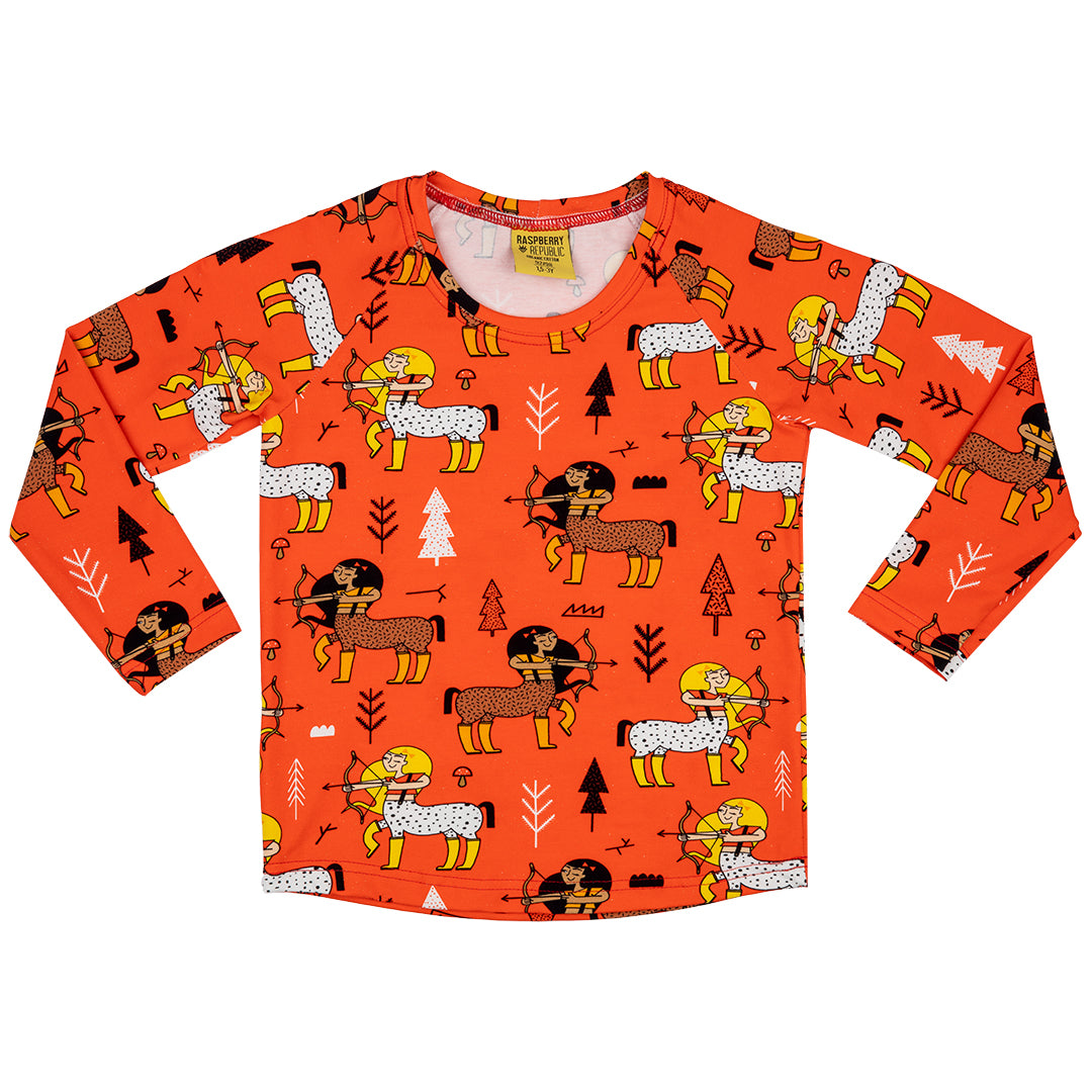 Raspberry Republic organic Long sleeve t-shirt- tomato enchanted forest